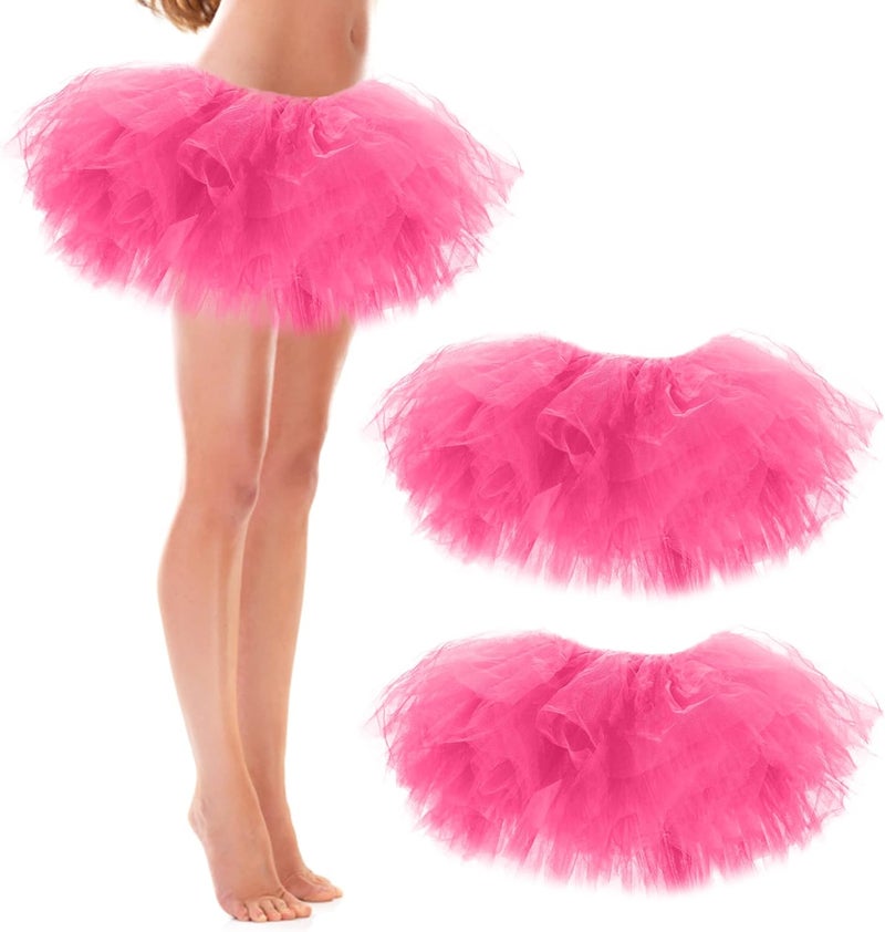 ILHSTY 3 Pack Women Teens Adult Tutu Skirt, 5 Layers Puffy Classic Tulle Tutus Skirts for Women Ballet Run Party Halloween Costume - Image 1